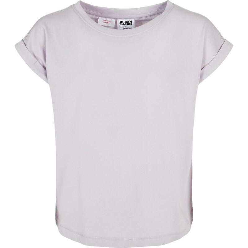 Urban Classics Kids Dívčí organické tričko s prodlouženým ramenem soft lilac