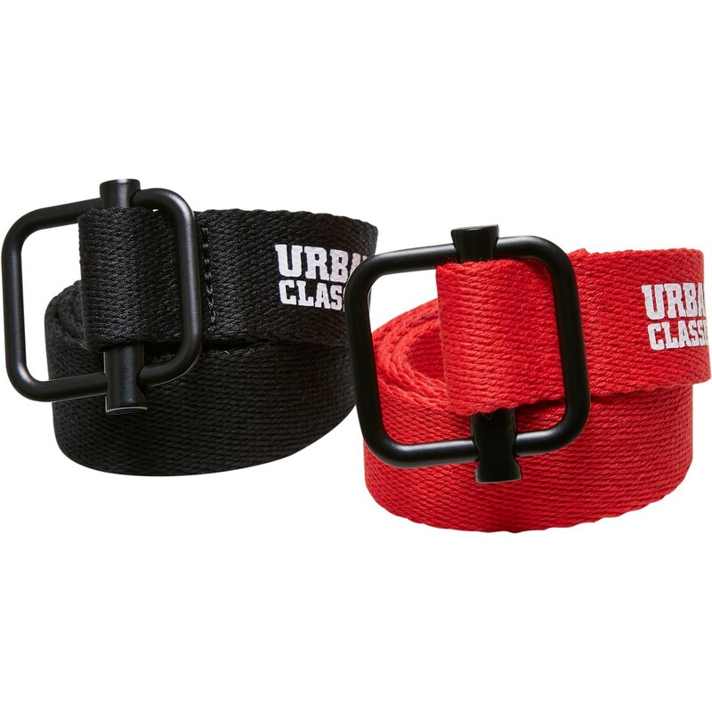 Urban Classics Industriální plátěný pásek Kids 2-Pack černo