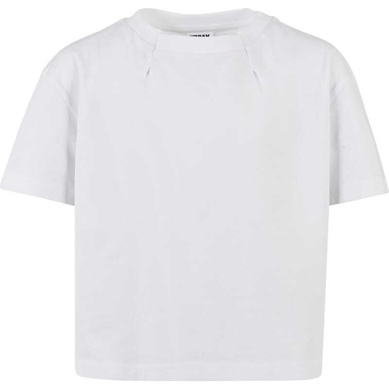 Urban Classics Kids Dívčí organické oversized plisované tričko bílé