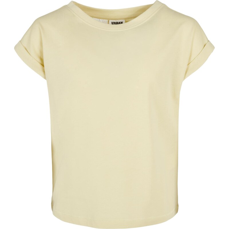 Urban Classics Kids Dívčí organické tričko s prodlouženým ramenem měkké žluté