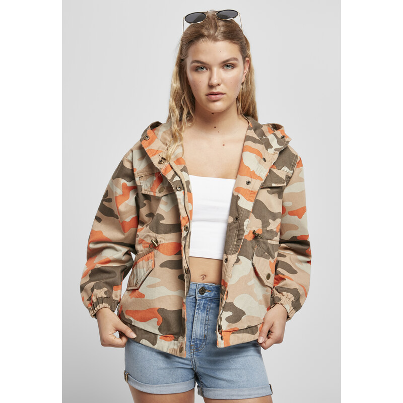 UC Ladies Dámská oversized bunda Camo Parka s cihlovou maskou