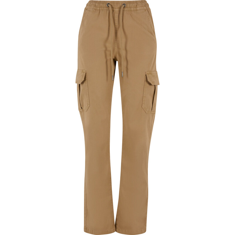 UC Ladies Dámské keprové kalhoty s vysokým pasem unionbéžové