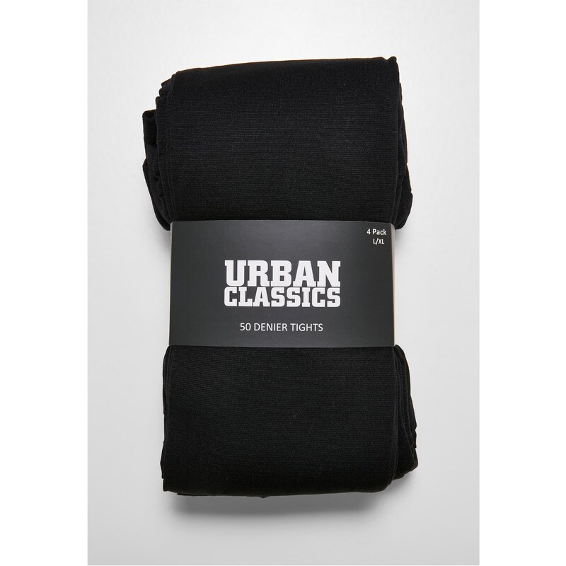 Urban Classics Accessoires Punčocháče 50 Denier 4-Pack černé