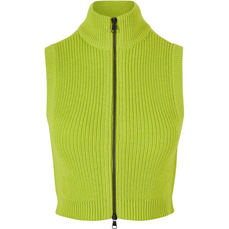 UC Ladies Dámská krátká pletená vesta zmrazená žlutá