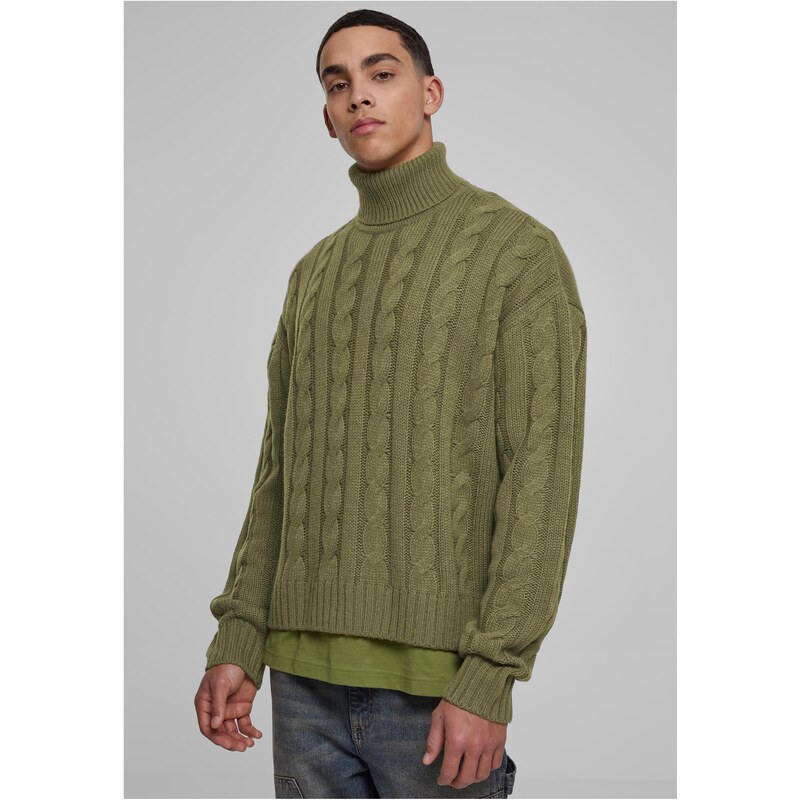 UC Men Boxy Roll Neck Svetr Tiniolive