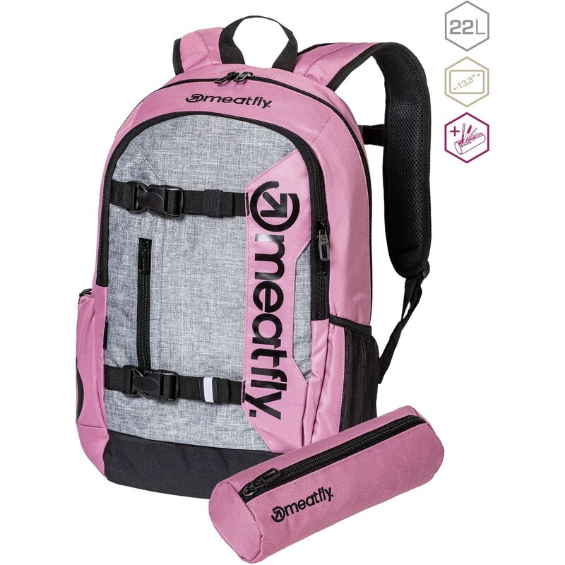 Meatfly Batoh Basejumper - Dusty Rose/Grey - 22 L