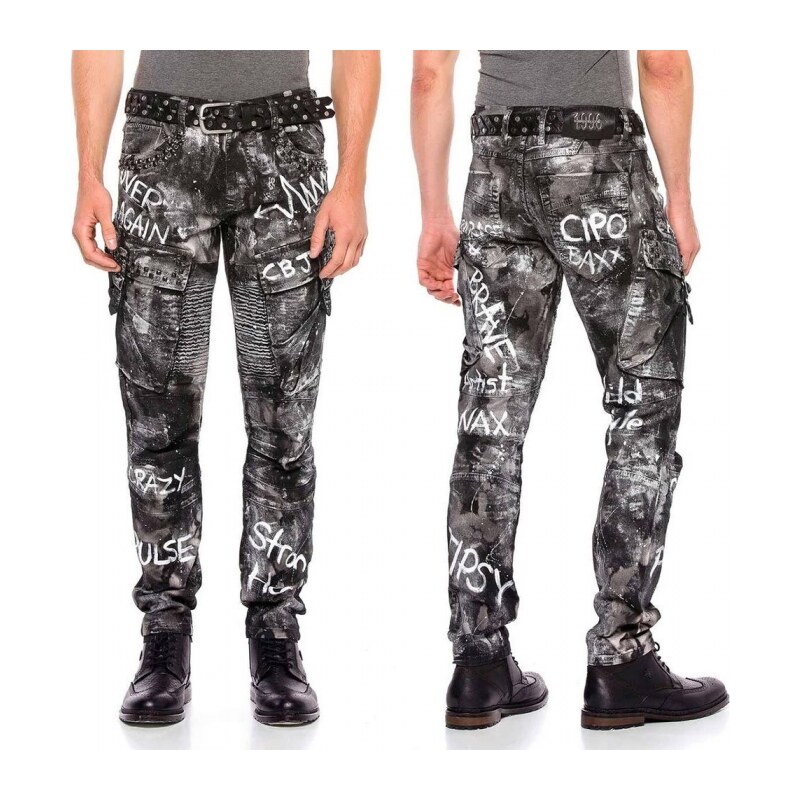 CIPO & BAXX kalhoty pánské CD572 L:32 regular slim fit jeans džíny