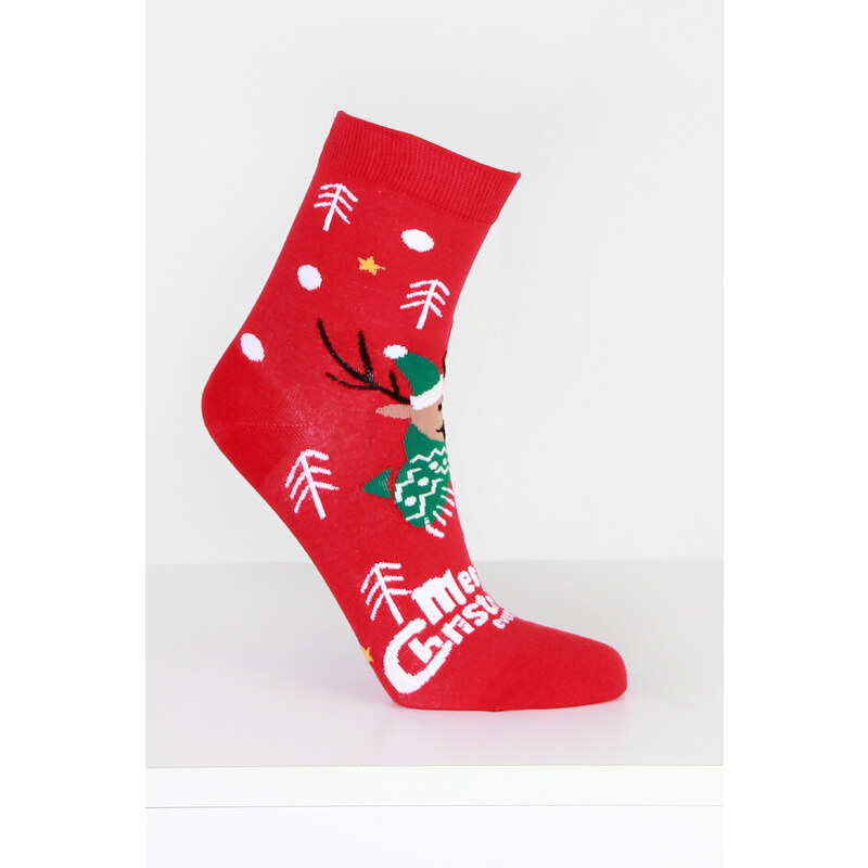 Aura.via Vánoční ponožky SNP9357R.WH