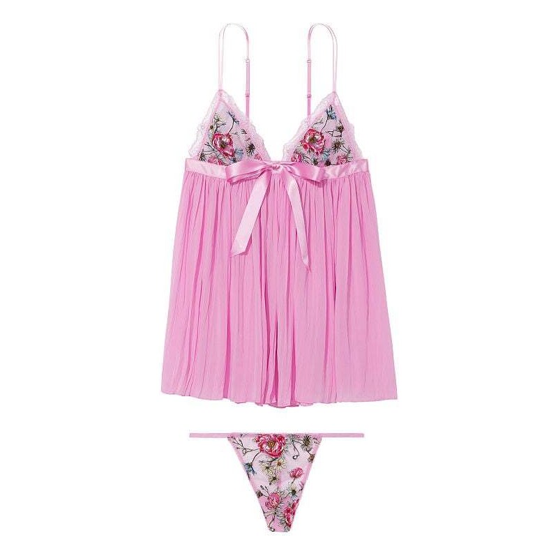 Victoria's Secret Set košilka + kalhotky Very Sexy Garden Party Pleated Babydoll