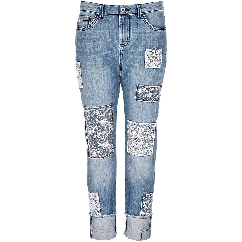 Marks and Spencer Patchwork Girlfriend Cropped Denim Jeans