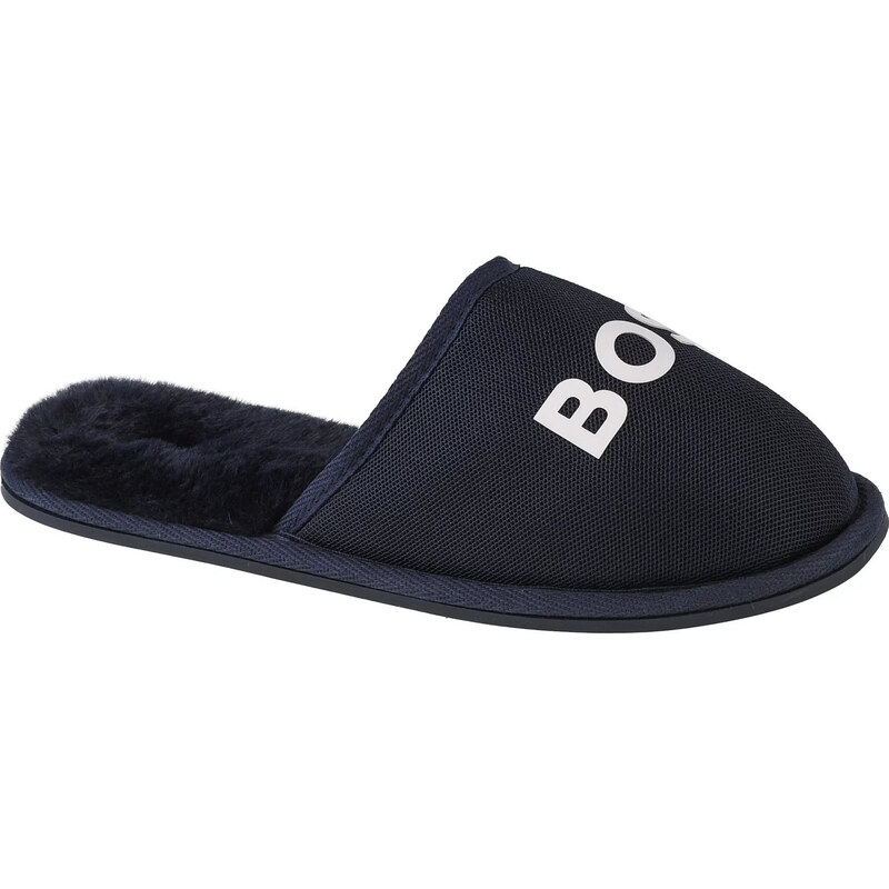 BASIC TMAVĚ MODRÉ DÁMSKÉ PANTOFLE BOSS LOGO SLIPPERS Tmavě modrá