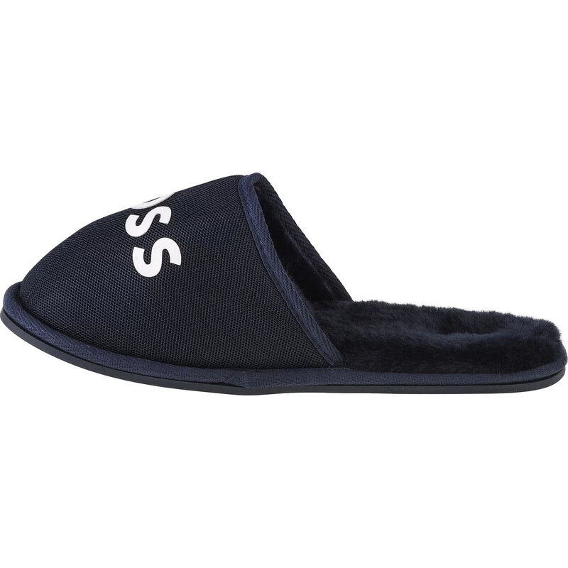 BASIC TMAVĚ MODRÉ DÁMSKÉ PANTOFLE BOSS LOGO SLIPPERS Tmavě modrá