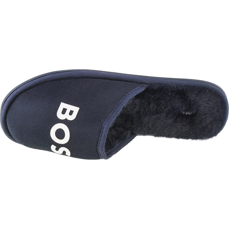 BASIC TMAVĚ MODRÉ DÁMSKÉ PANTOFLE BOSS LOGO SLIPPERS Tmavě modrá