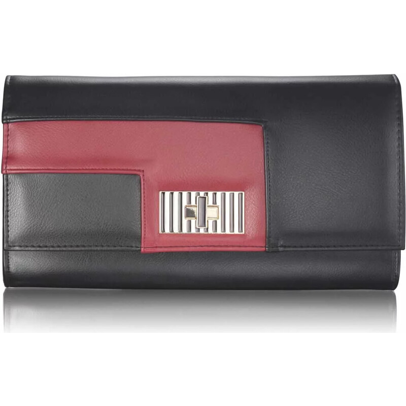 L&S Fashion LS Fashion Dámská kabelka psaníčko LSE00232 černá/fialová 87583173