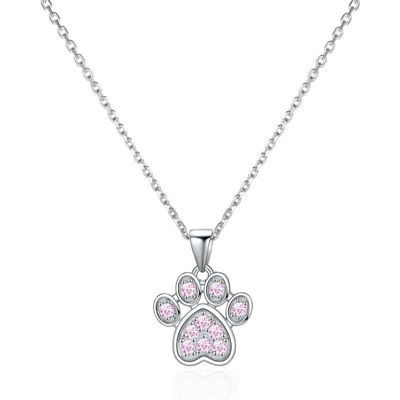 Olivie Stříbrný náhrdelník TLAPKA PINK 8109
