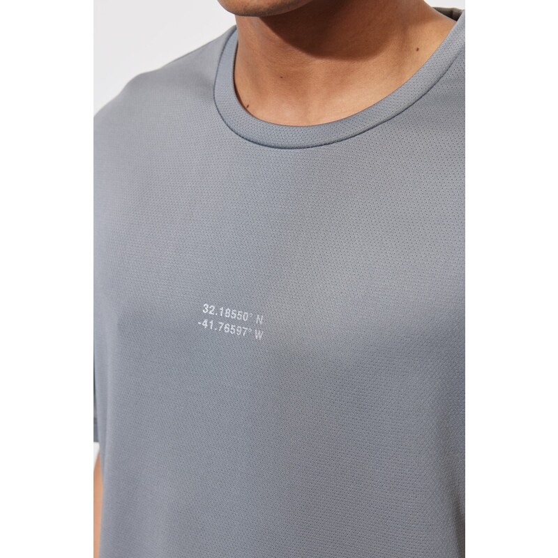 AC&Co / Altınyıldız Classics Men's Gray Loose Fit Crew Neck T-Shirt
