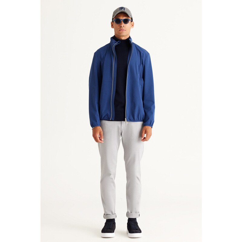 ALTINYILDIZ CLASSICS Men's Navy Blue Standard Fit Normal Cut Anti-Pilling Full Turtleneck Knitwear Sweater.