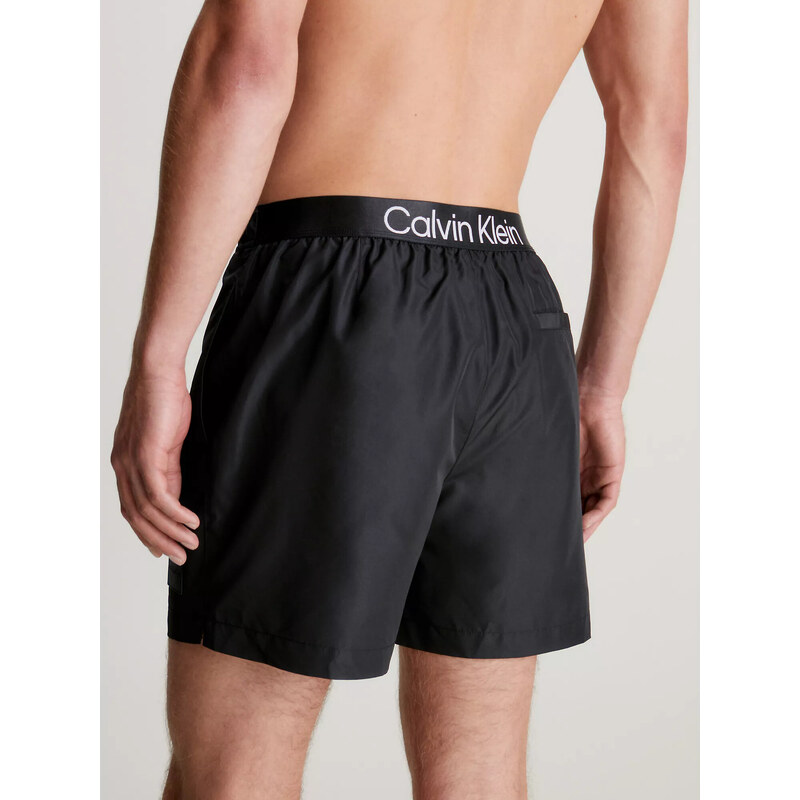 Pánské plavky Tkaný spodní díl MEDIUM DRAWSTRING KM0KM00919BEH - Calvin Klein