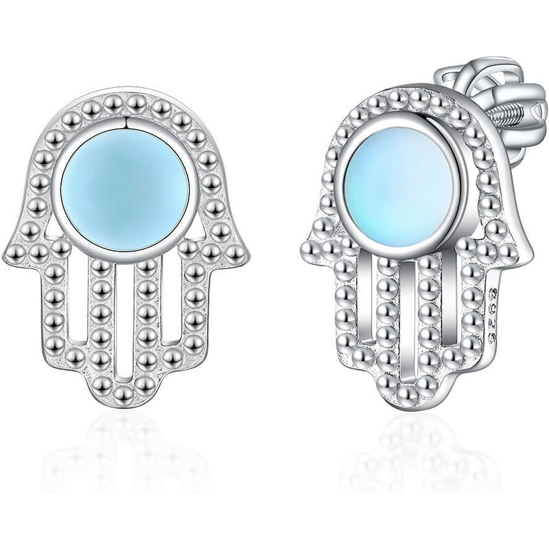 Olivie Stříbrné náušnice MĚSÍČNÍ HAMSA 8136