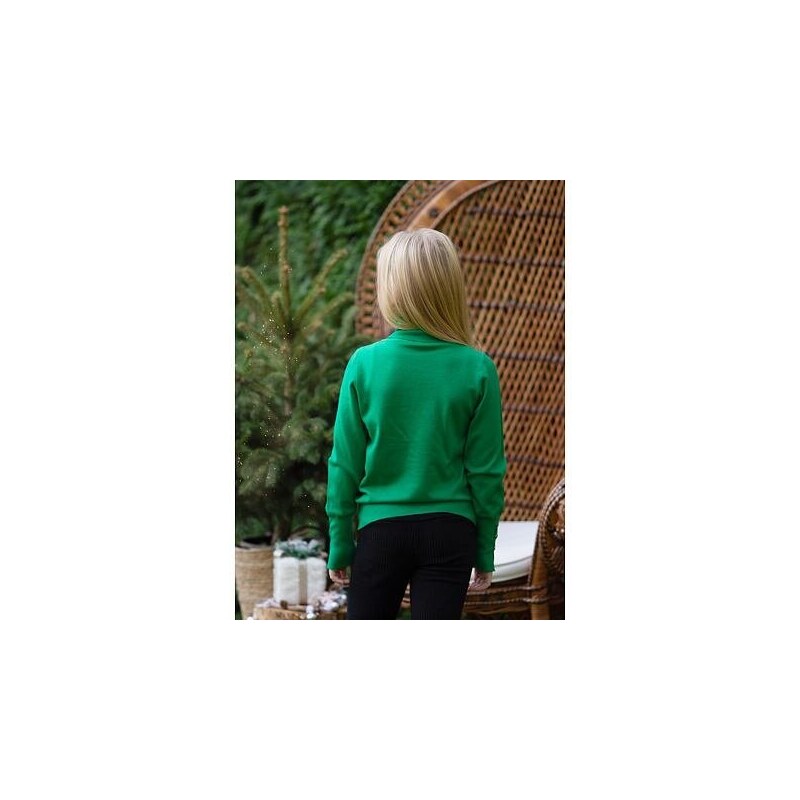 By Mini - butik Zelený svetr s ozdobnými knoflíčky