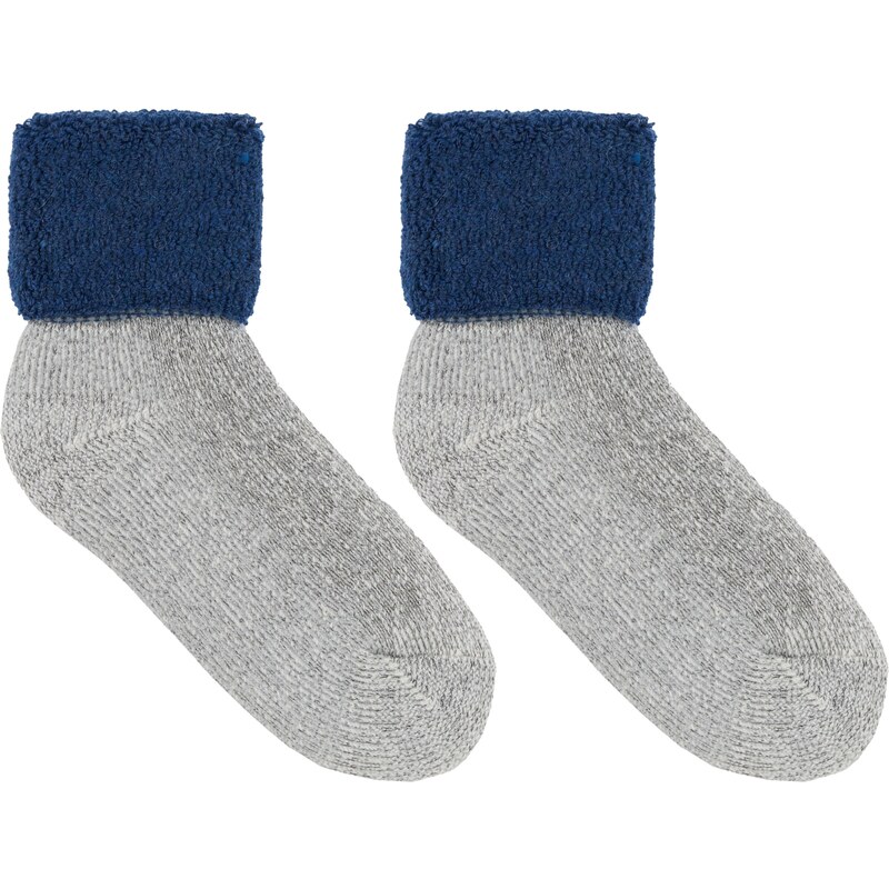 Vlnka Ponožky s ovčí vlnou Merino froté modrá