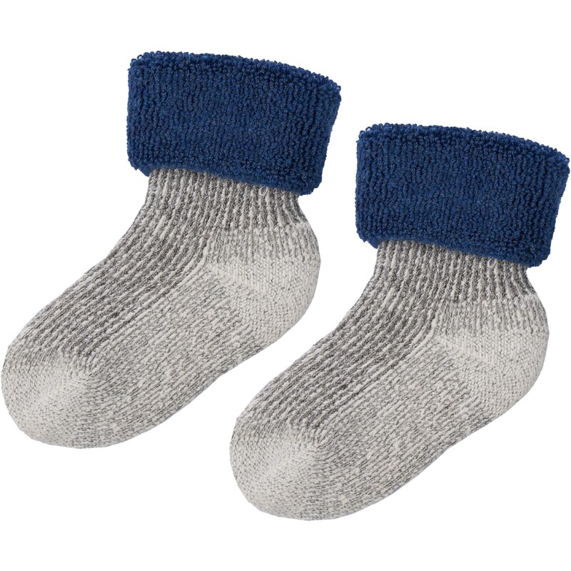 Vlnka Dětské ponožky s ovčí vlnou Merino froté modrá