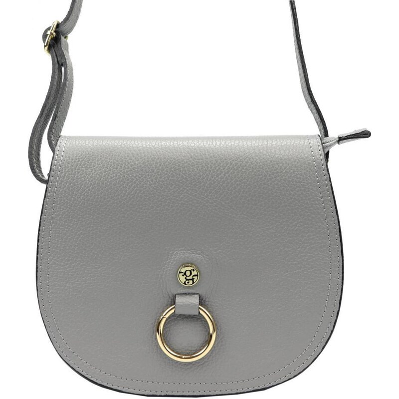 GREGORIO Kožená dámská crossbody kabelka šedá 87647078