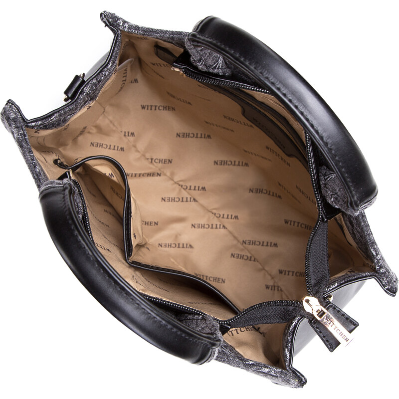 Dámská kabelka s monogramem Wittchen, šedá, bavlna