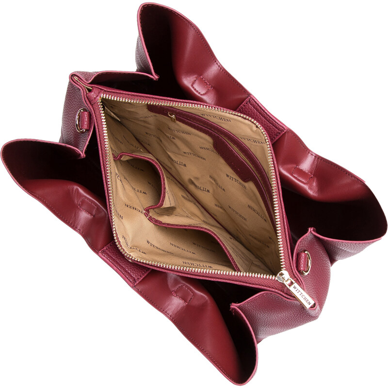 Dámská kabelka s uzavřenou přehrádkou Wittchen, dar red, ekologická kůže