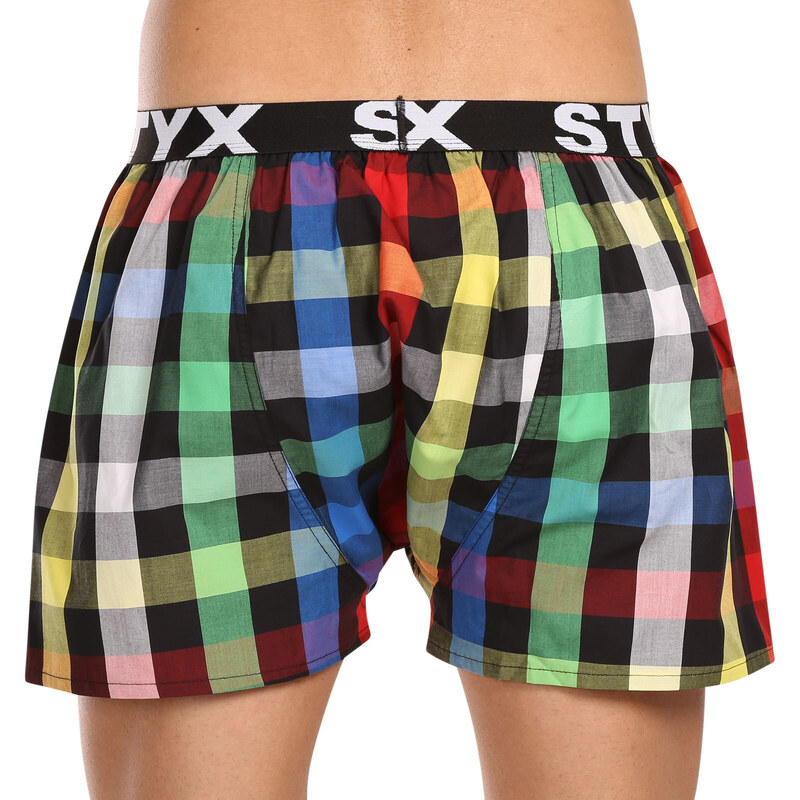 3PACK pánské trenky Styx sportovní guma vícebarevné (3B11123)