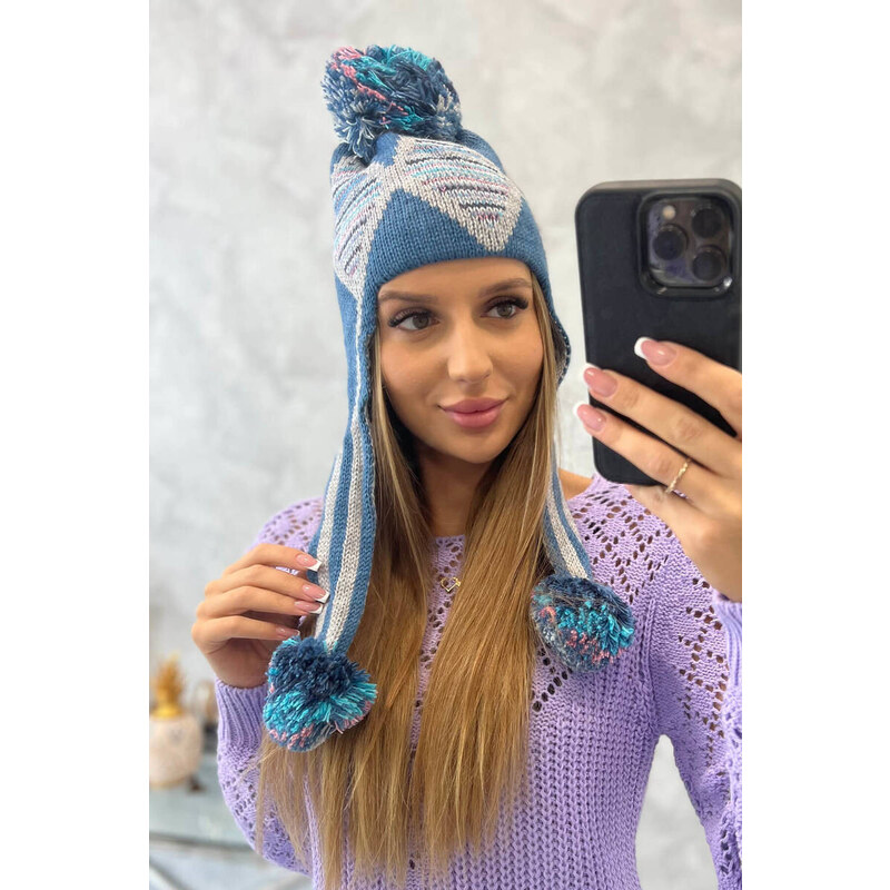 Dámská ušanka Eunika model 18751831 denim - K-Fashion