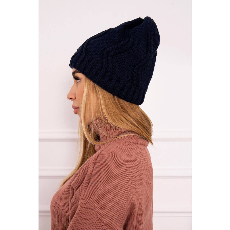 Fleecová čepice navy blue model 18750813 - K-Fashion