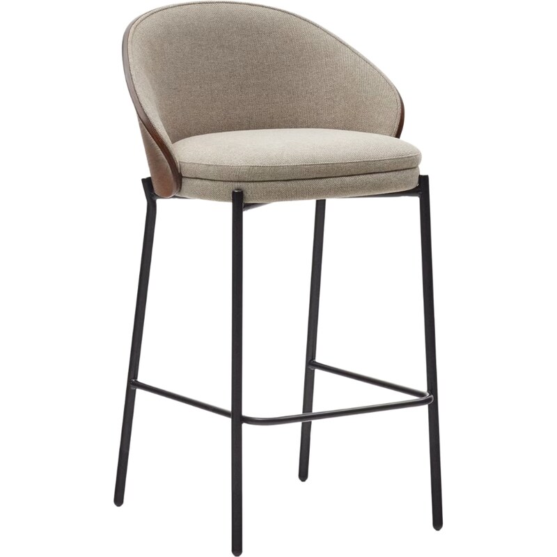 Béžová čalouněná barová židle Kave Home Eamy II. 65 cm