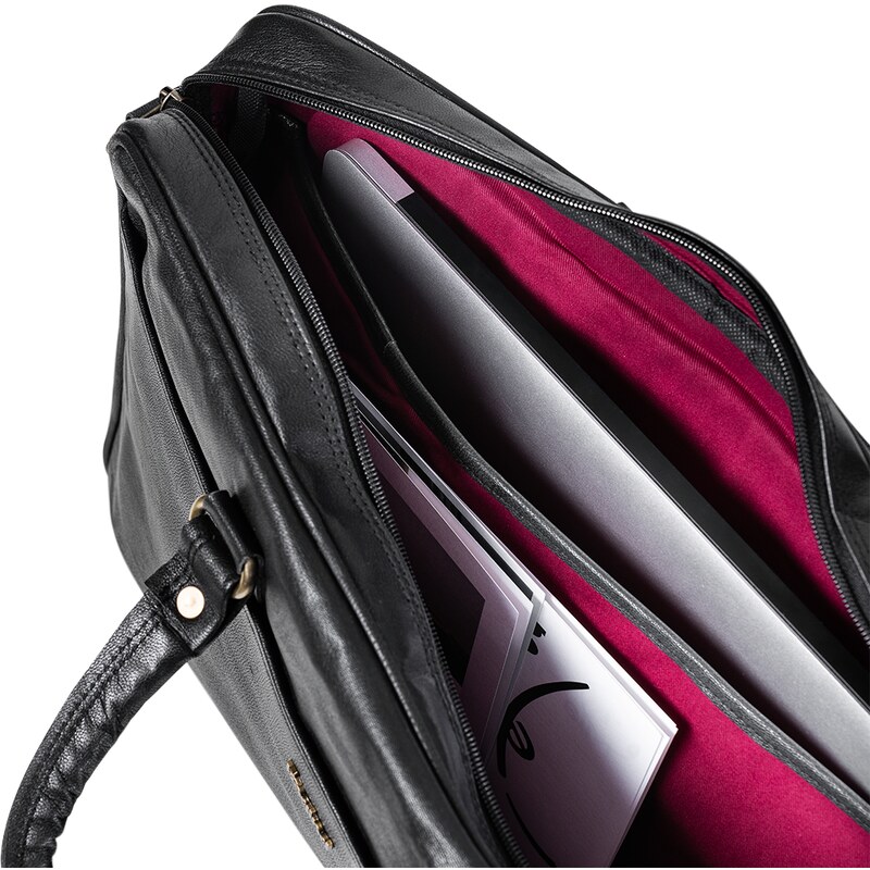 Bagind Makey Sirius - kožená taška na notebook černá