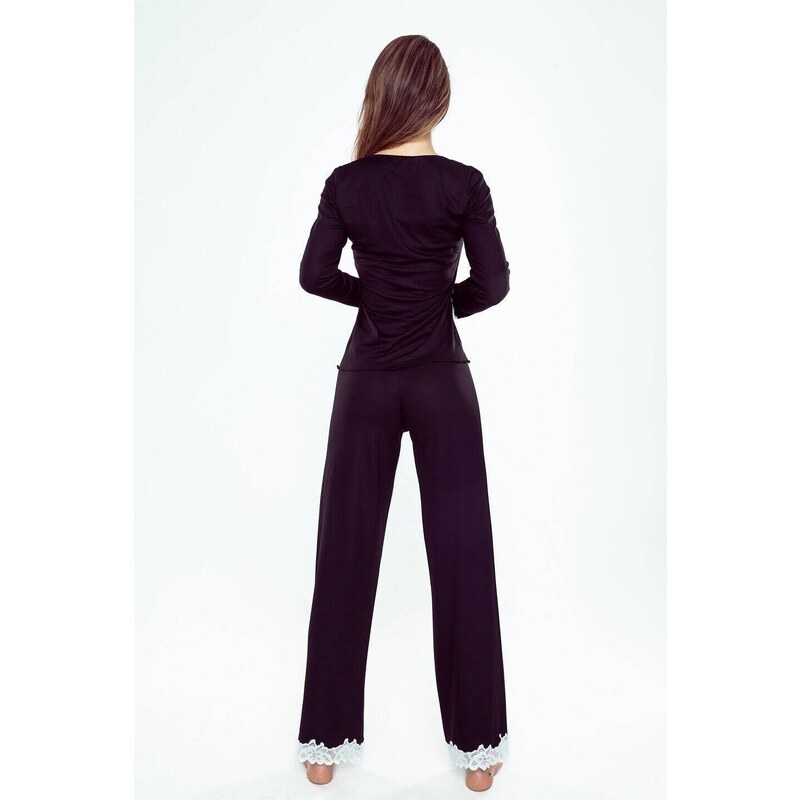 Pyjamas Eldar First Lady Arleta length/r 2XL-3XL black-ecru 099