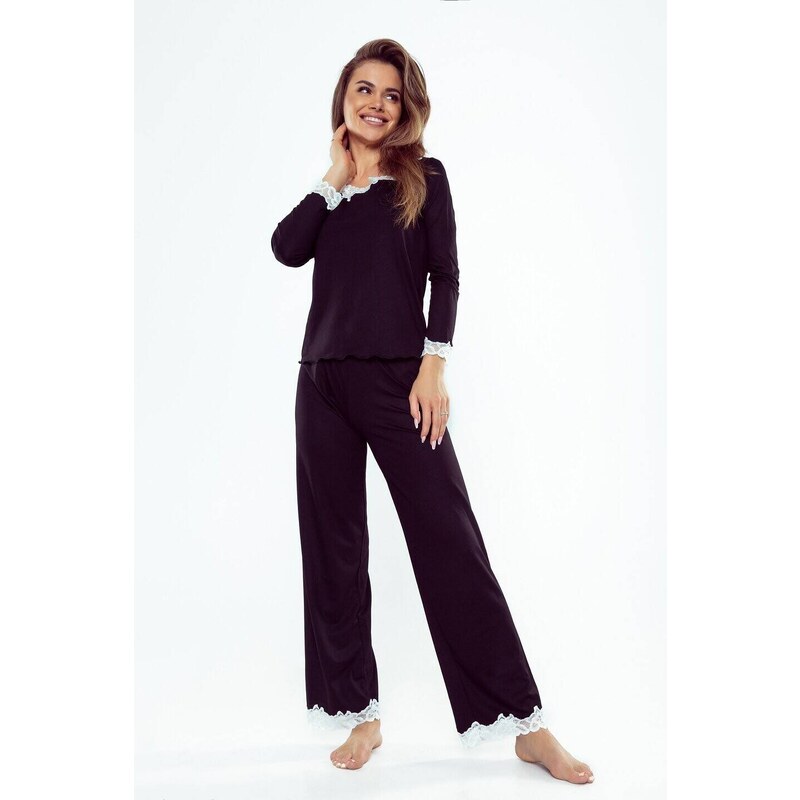 Pyjamas Eldar First Lady Arleta length/r 2XL-3XL black-ecru 099