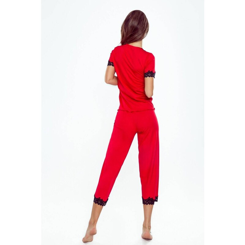 Pyjamas Eldar First Lady Aster Plus kr/r 2XL-3XL red-black 033