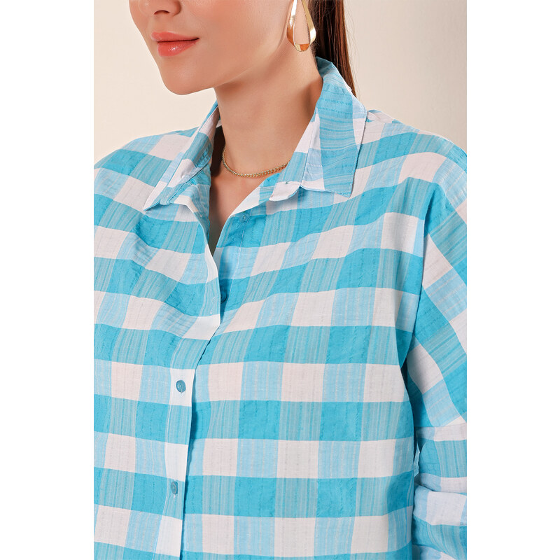 Bigdart 3900 Oversize Long Basic Shirt - E. Blue