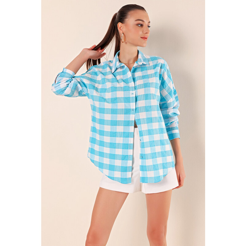 Bigdart 3900 Oversize Long Basic Shirt - E. Blue