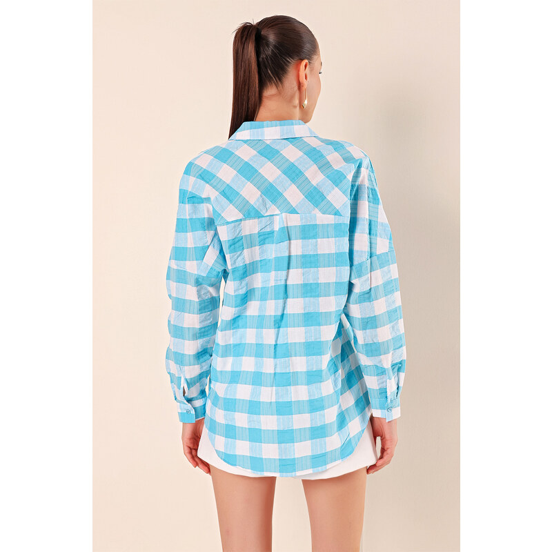 Bigdart 3900 Oversize Long Basic Shirt - E. Blue