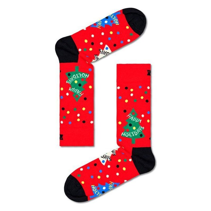 PONOŽKY HAPPY SOCKS Happy Holidays - červená - 87652166
