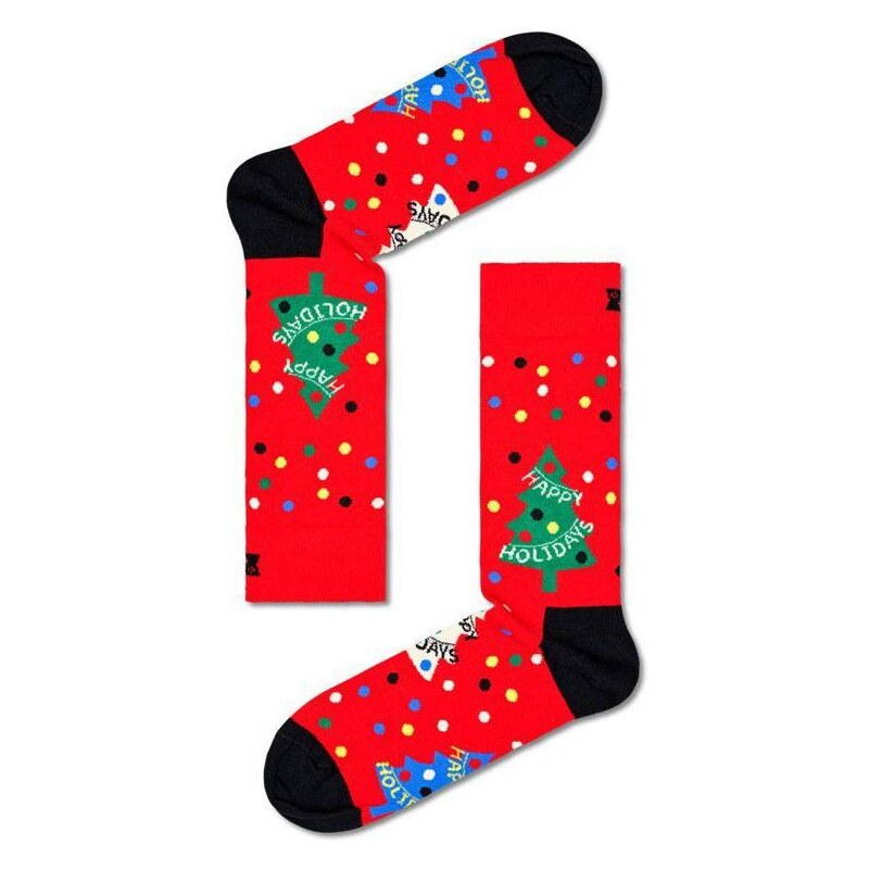 PONOŽKY HAPPY SOCKS Happy Holidays - červená -