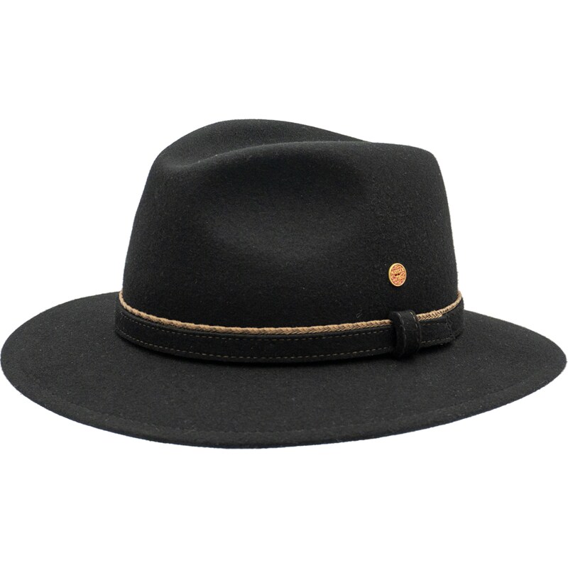 Cestovní nemačkavý voděodolný černý klobouk Mayser - Gustav Mayser