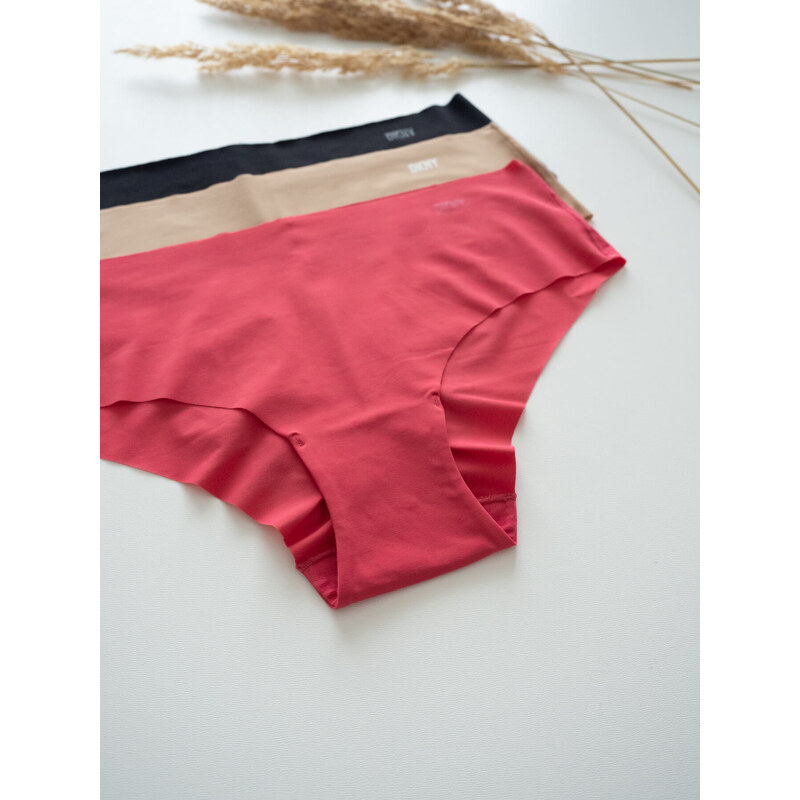 DKNY Litewear 3-balení kalhotek - Rose růžovo-červená