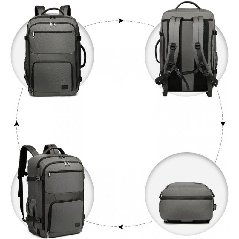 Konofactory Šedý objemný cestovní batoh do letadla "Explorer" - vel. XL