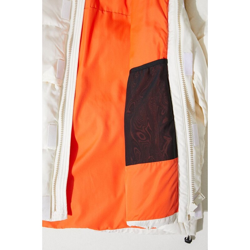 Péřová bunda Heron Preston Hoodie Nylon Puffer pánská, béžová barva, zimní, oversize, HMED014F23FAB0010400