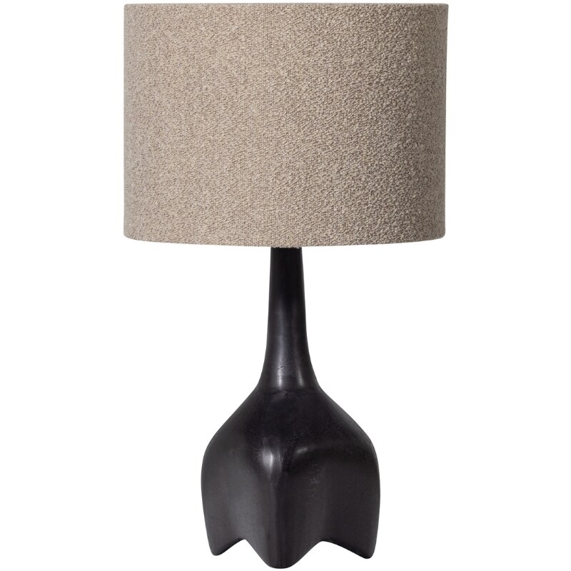 Hoorns Černá kovová stolní lampa Fuse s béžovým stínidlem