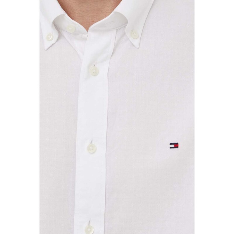 Košile Tommy Hilfiger bílá barva, regular, s límečkem button-down