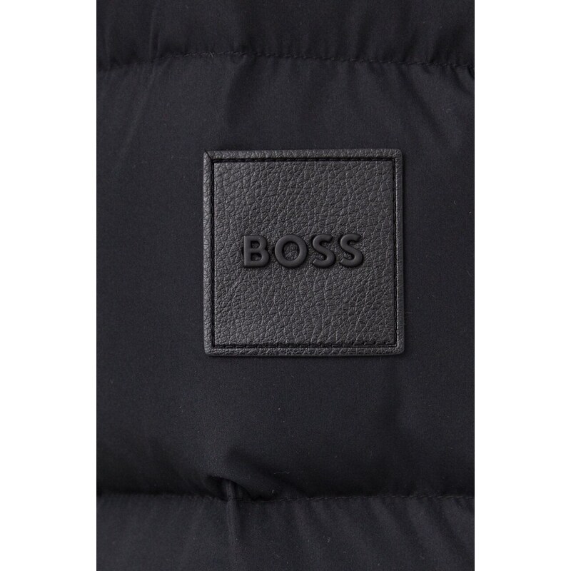 Péřová bunda BOSS pánská, černá barva, zimní