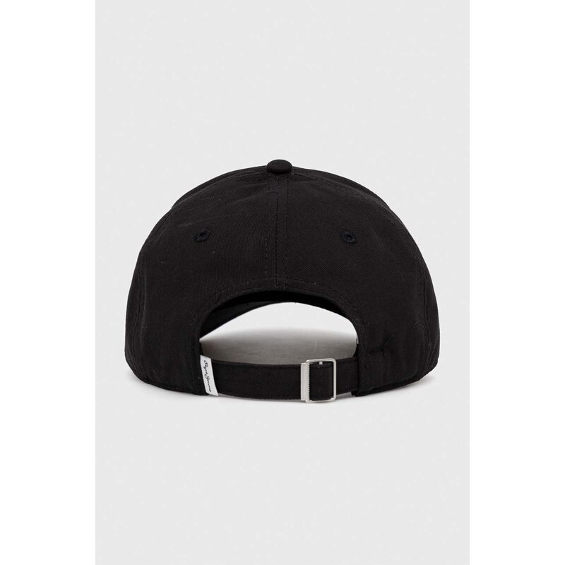 Bavlněná baseballová čepice Pepe Jeans černá barva, s aplikací
